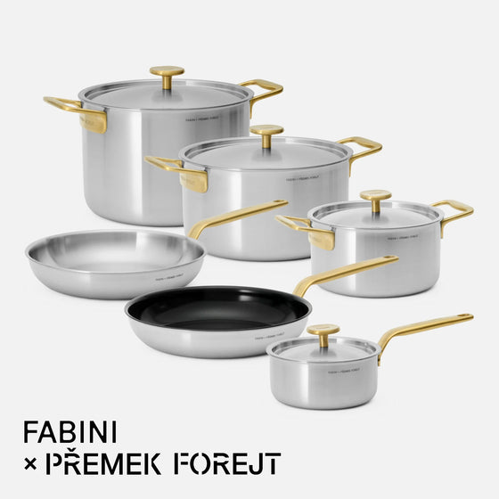 Veľká sada FABINI & Forejt, 10 dielov - Nerezový beznitový riad z viacvrstvovej nerezovej ocele