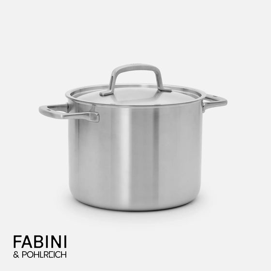 Hrniec FABINI & Pohlreich, ø 24 cm (8 l) - Nerezový beznitový hrniec z päťvrstvovej nerezovej ocele s pokrievkou