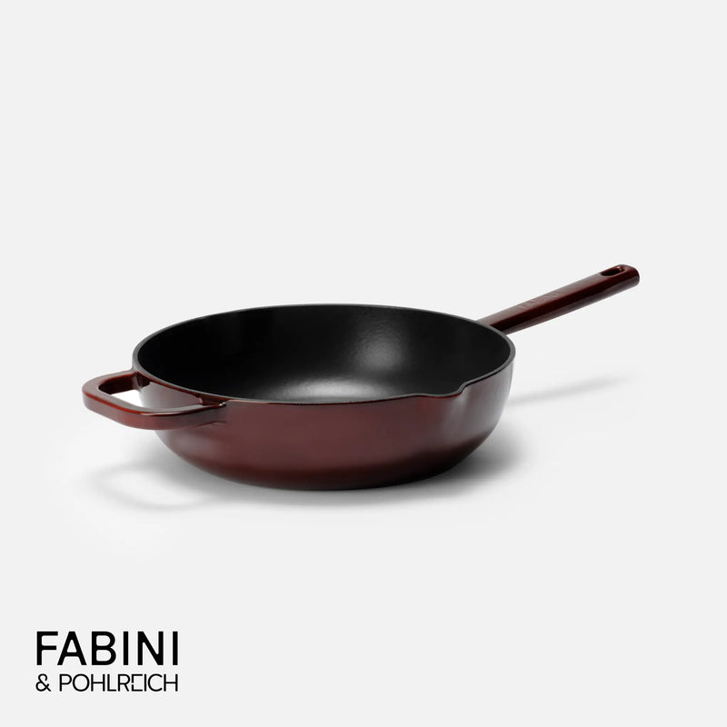 Hlboká panvica FABINI & Pohlreich, ø 26 cm - Smaltovaná liatinová hlboká panvica, vínovo červená